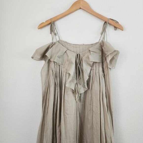 Three Graces London Tybalt Sage Green Cotton Maxi Dress Flowy US 8 - Picture 8 of 14